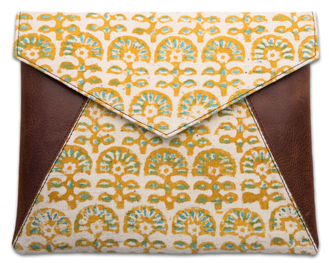 141071 Leather iPad Envelope Clutch - Boho Flower