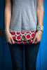 706 Classic Button Clutch - Red Dots