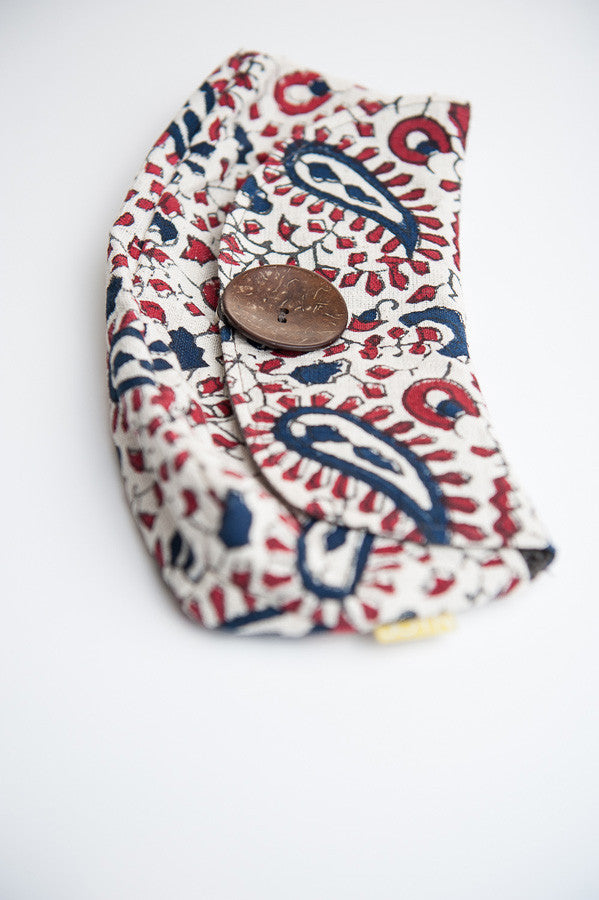 705 Classic Button Clutch - Paisley