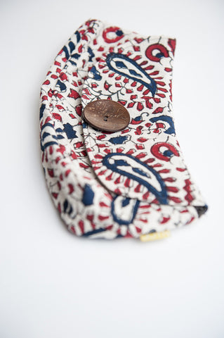 705 Classic Button Clutch - Paisley