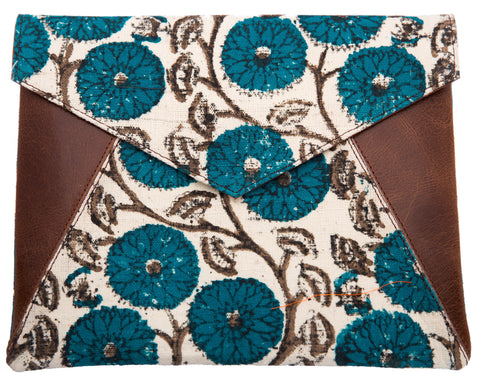 141074 Leather iPad Envelope Clutch - Heritage Blue