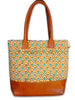 803 Leather Handbag-Gold/Emerald Peacock