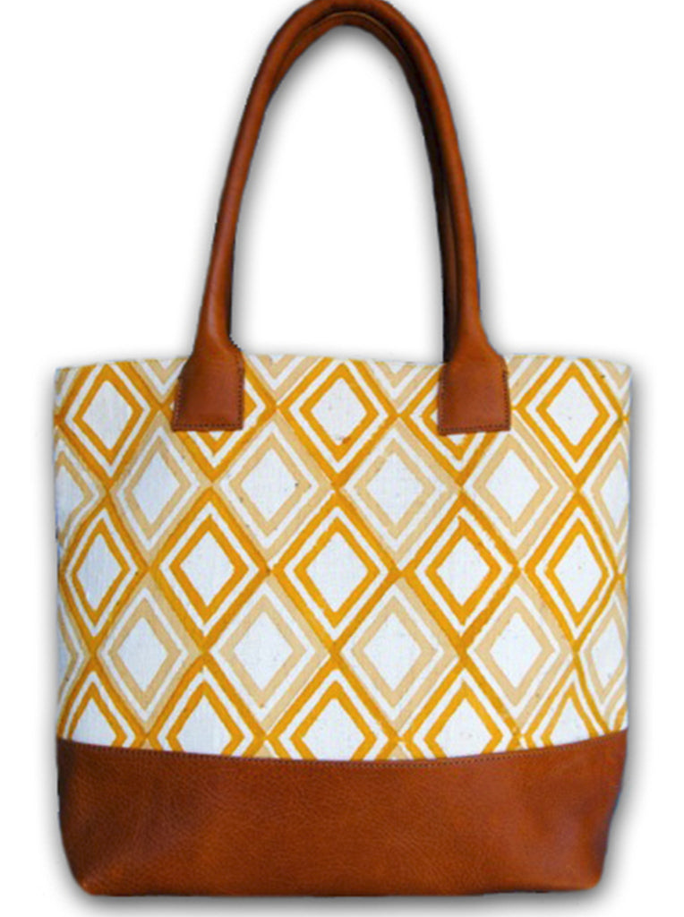 804 Leather Handbag-Gold Diamond