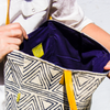 NL140504 Bucket Tote-Navy Triangles