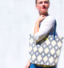 NL140503 Bucket Tote-Navy Diamonds