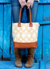 804 Leather Handbag-Gold Diamond