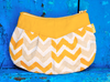 825 Pleated Clutch - Gold Chevron