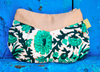 826 Pleated Clutch - Emerald Bird