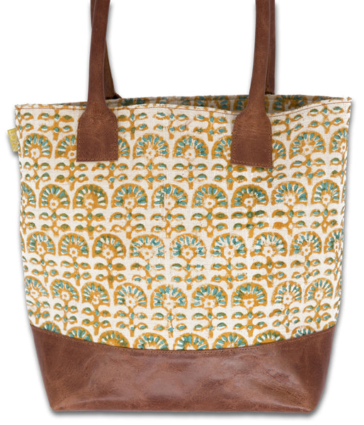 141091 Classic Leather Handbag - Boho Flower