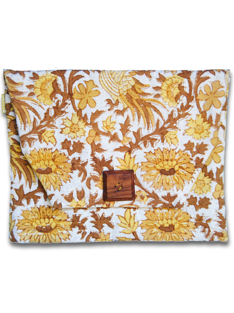 818 The Envelope Clutch - Gold Bird