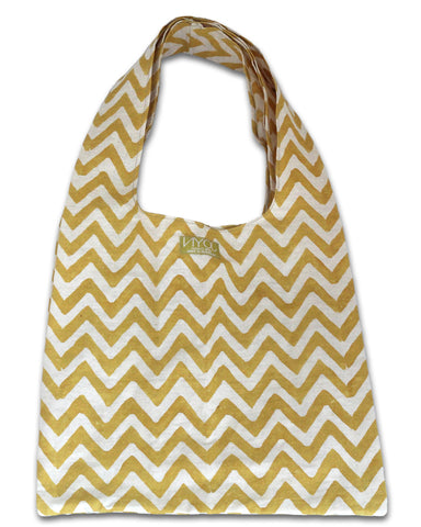 141902 Grocery bag - Mustard Chevron